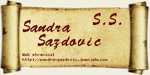 Sandra Sazdović vizit kartica